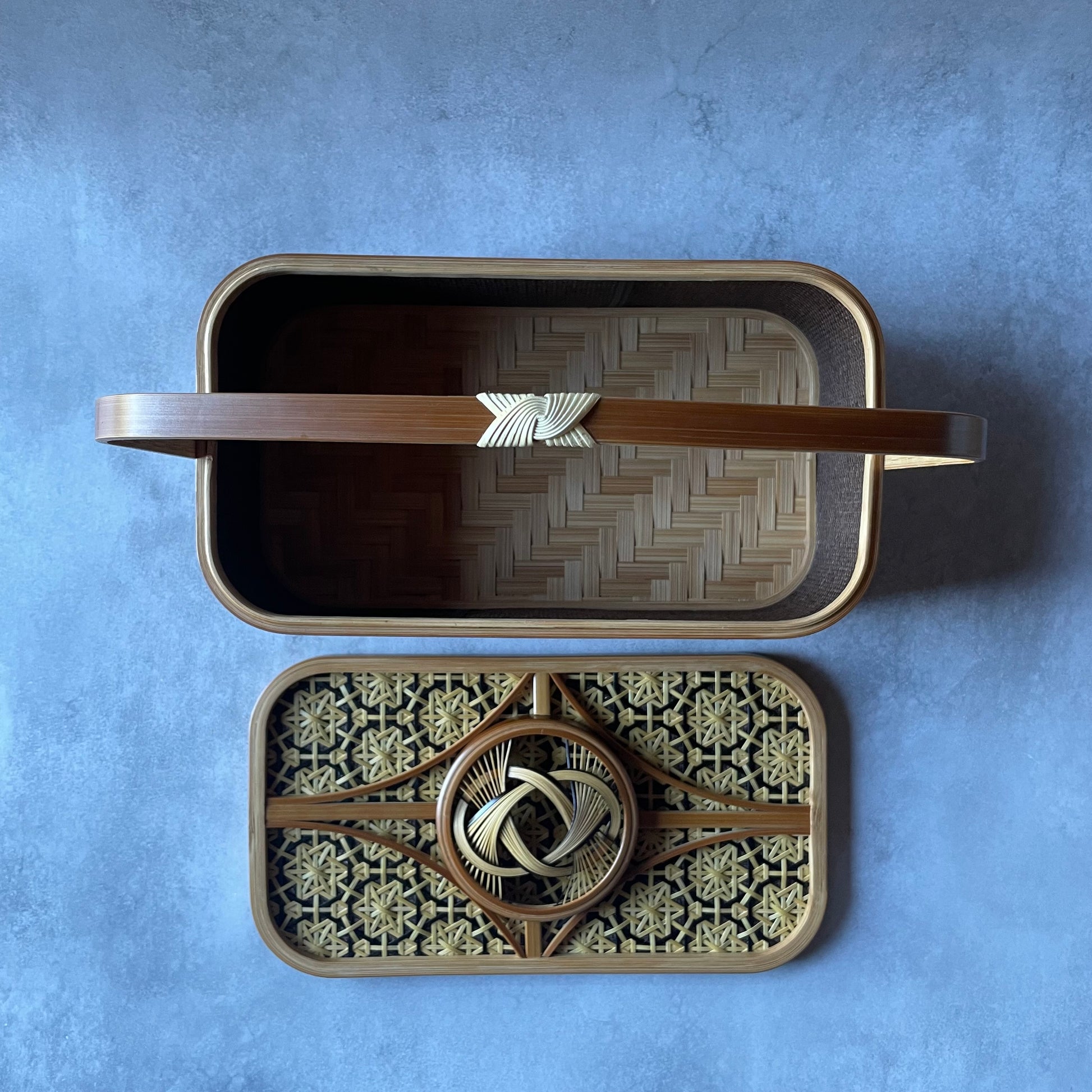 淡路手付き角菓子器(一段)