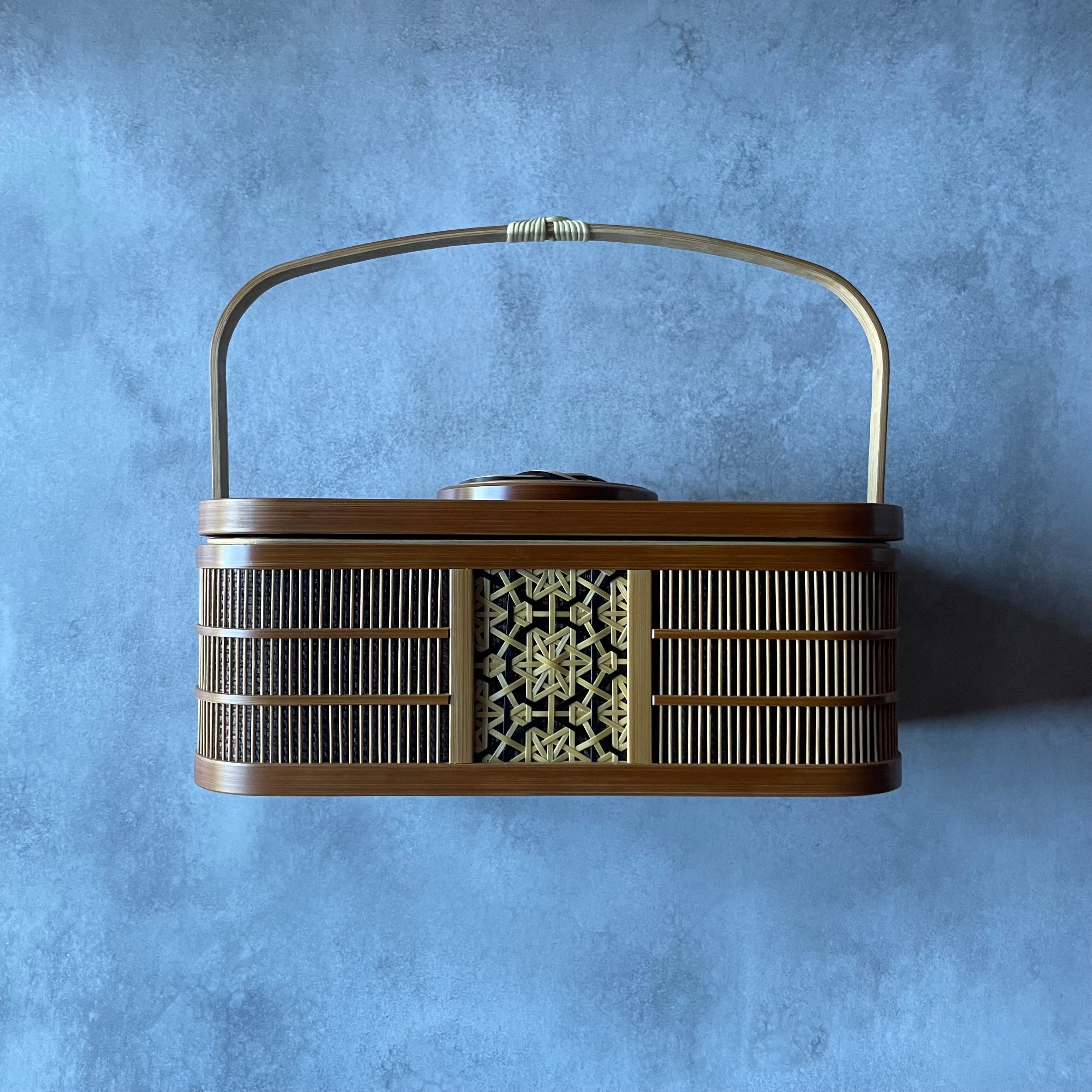 淡路手付き角菓子器(一段)