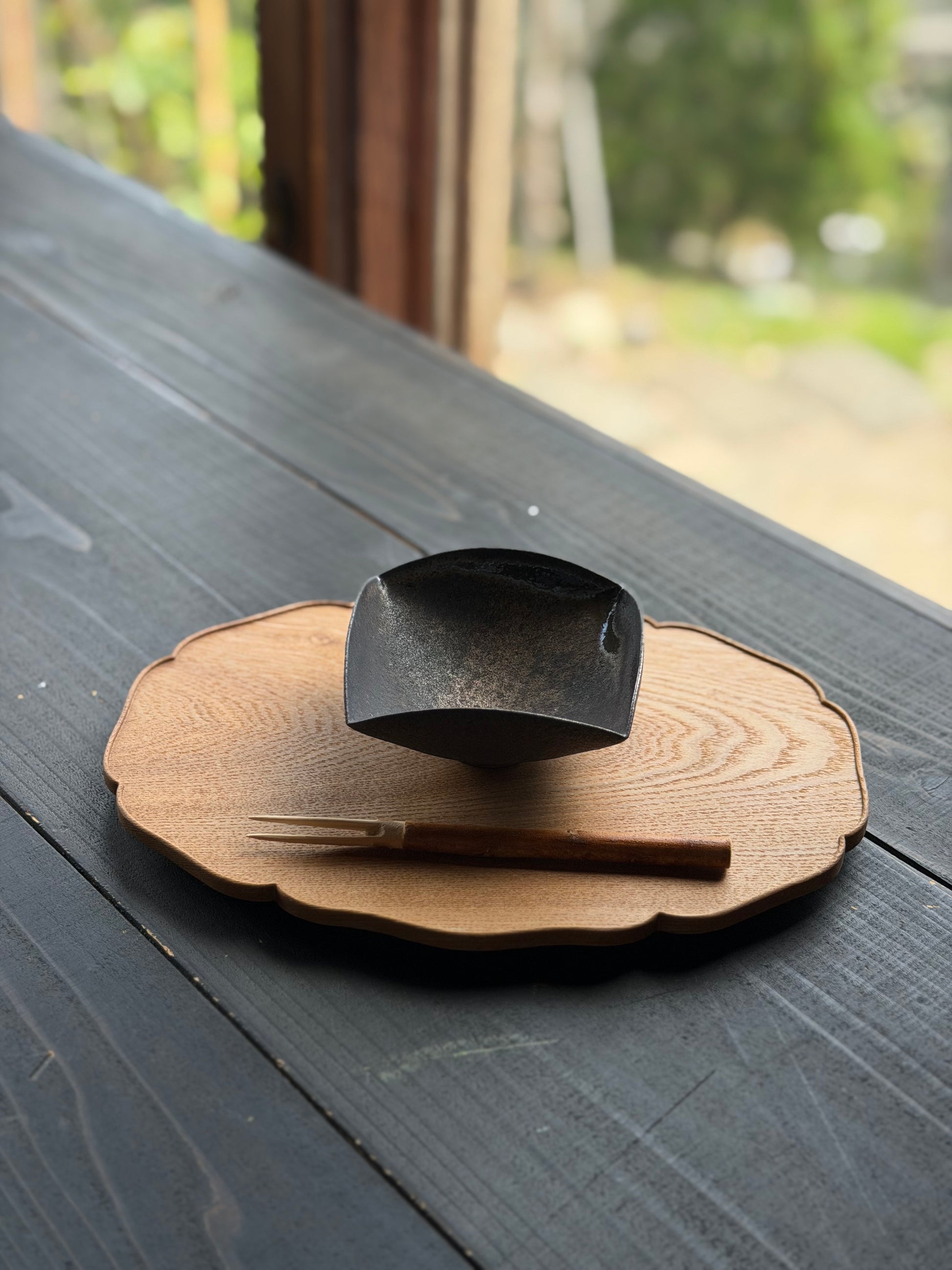 黒釉　四角　小鉢