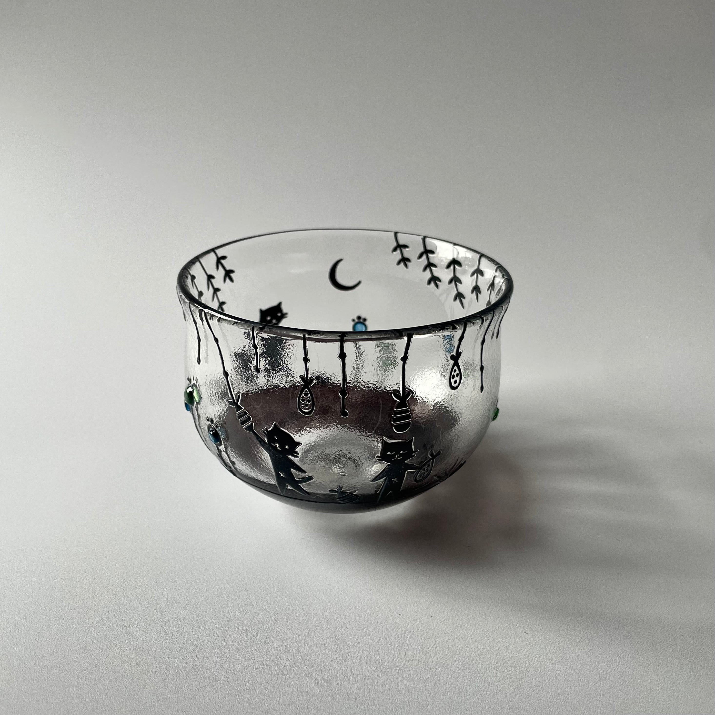 月夜のグラス　猫　3