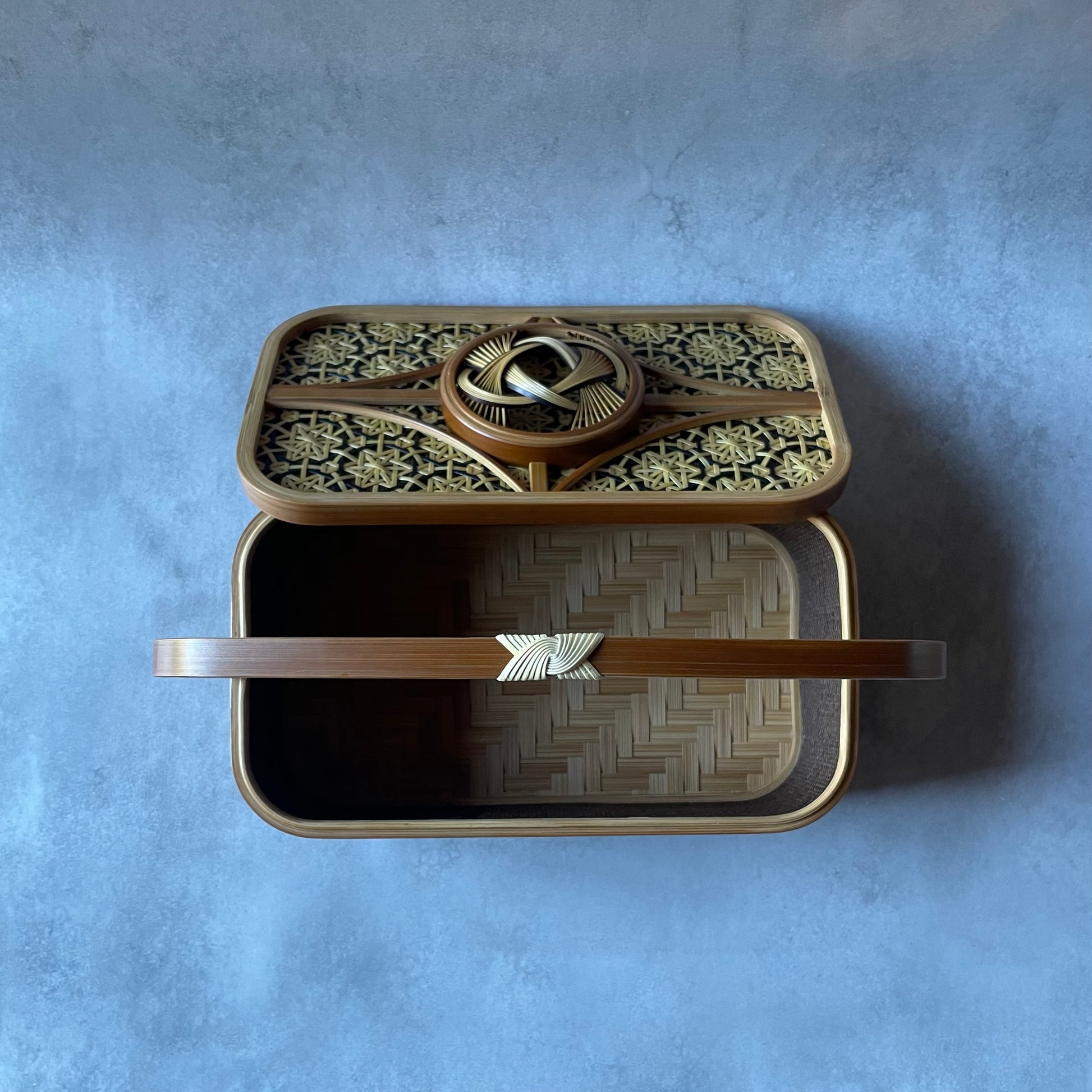 淡路手付き角菓子器(一段)