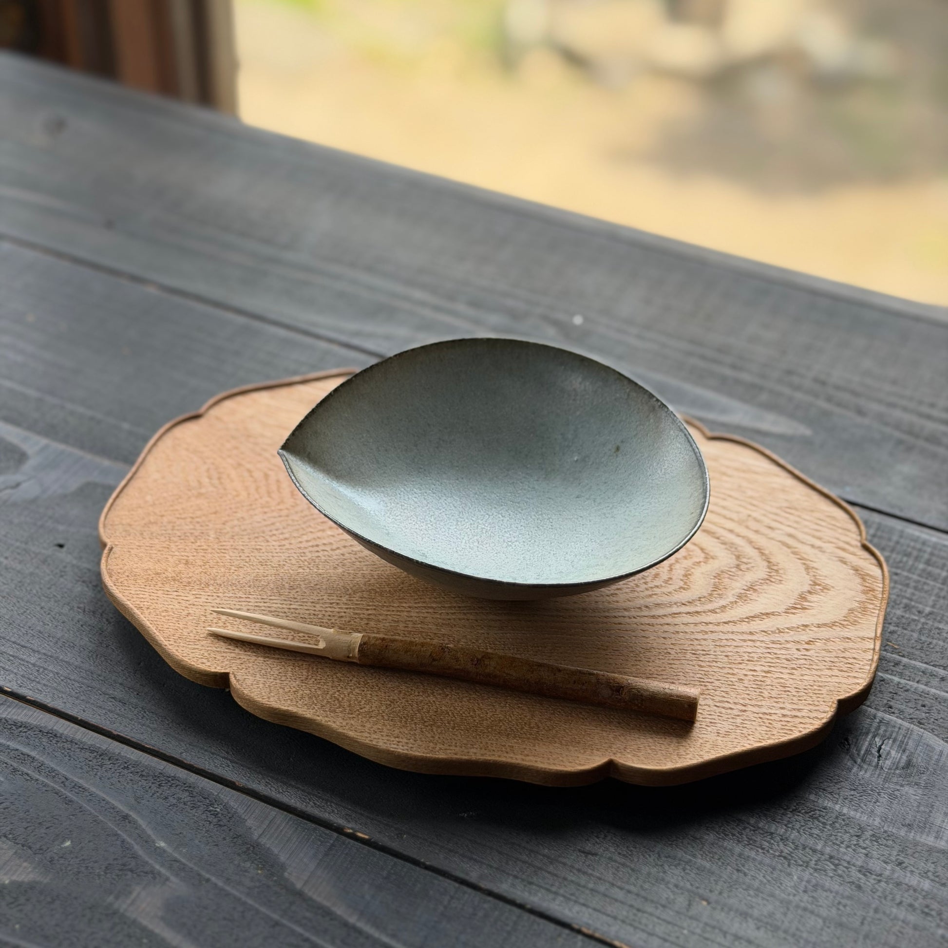灰釉　しずく小鉢