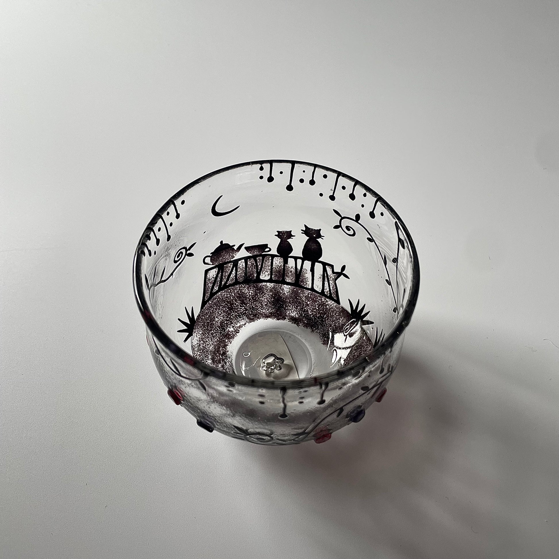 月夜のグラス　猫　1