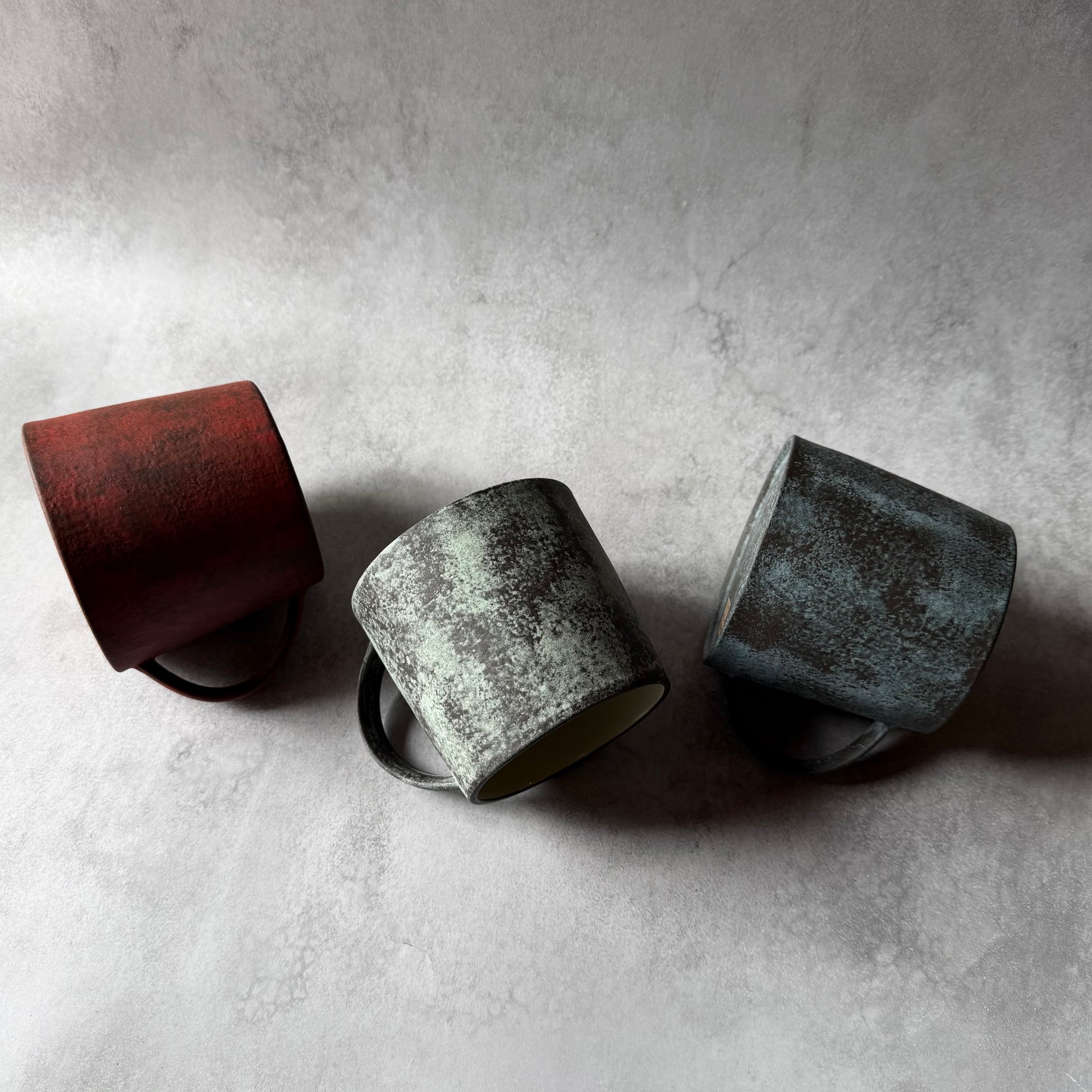 マグカップ　台形　青